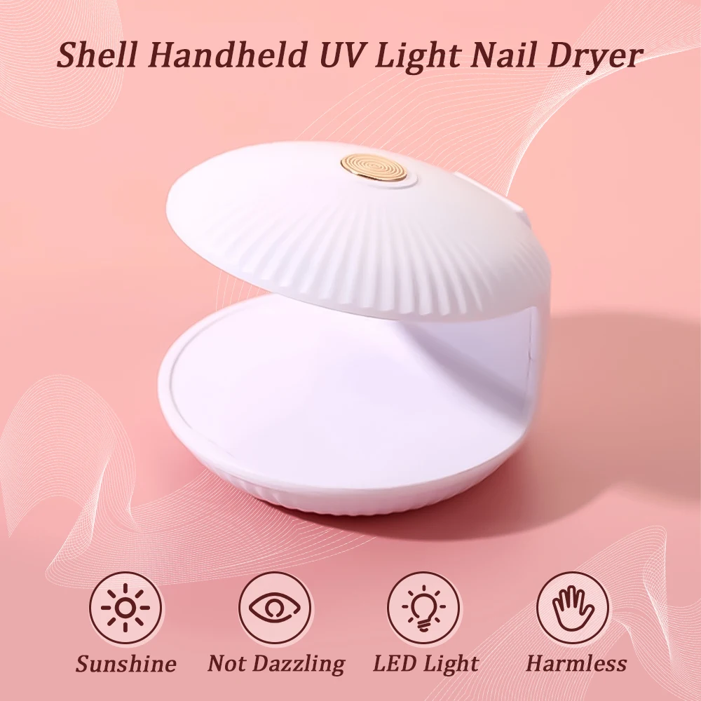 Portable Mini UV LED Nail Lamp Opening Design USB Lamp for Manicure with 5 Bead for Quickly Drying All Nail Polish at Home Salon