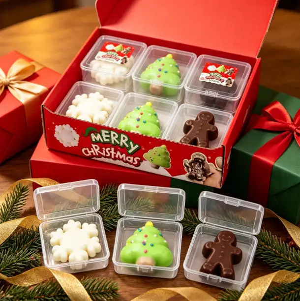 Christmas Tree Crispy Wax Ball Squishy, ASMR Crunch Sound Squeeze Reshaped Handmade Stress Relief Fidget with Storage Box Gift