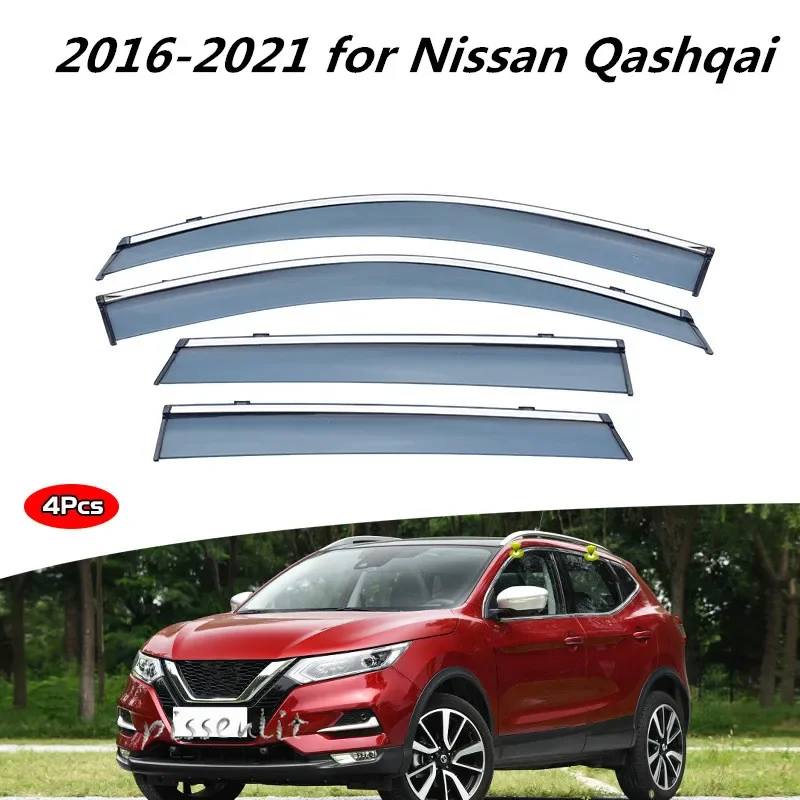 Outer Trim Chrome 2016 2017 2018 2019 2020 2021 for Nissan Qashqai Accessories Window Visors Weathershields Wind Rain Guard