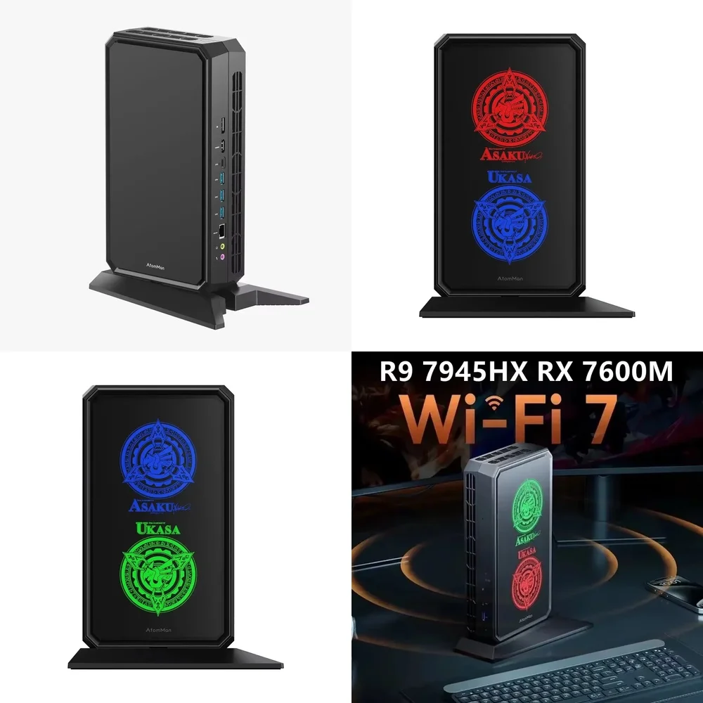 

2026 AtomMan Gaming Mini PC G7 Pt for Ryzen 9 7945HX RX 7600M XT 8GB Windows 11 Mini Desktop Computer WiFi 7
