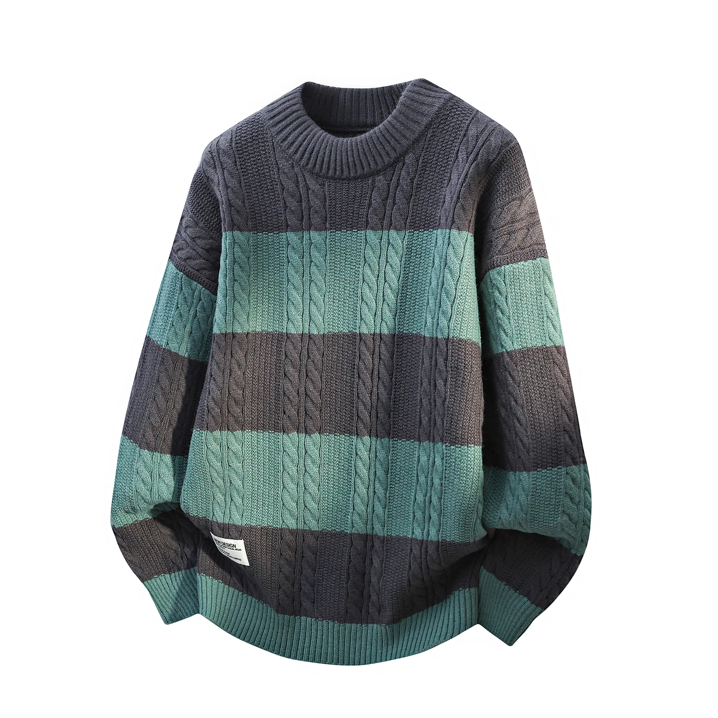 

Мужской вязаный свитер Thiened Color Blo с круглым вырезом, повседневный, теплый, для осени и зимы, для ношения под одеждой, для высоких температур