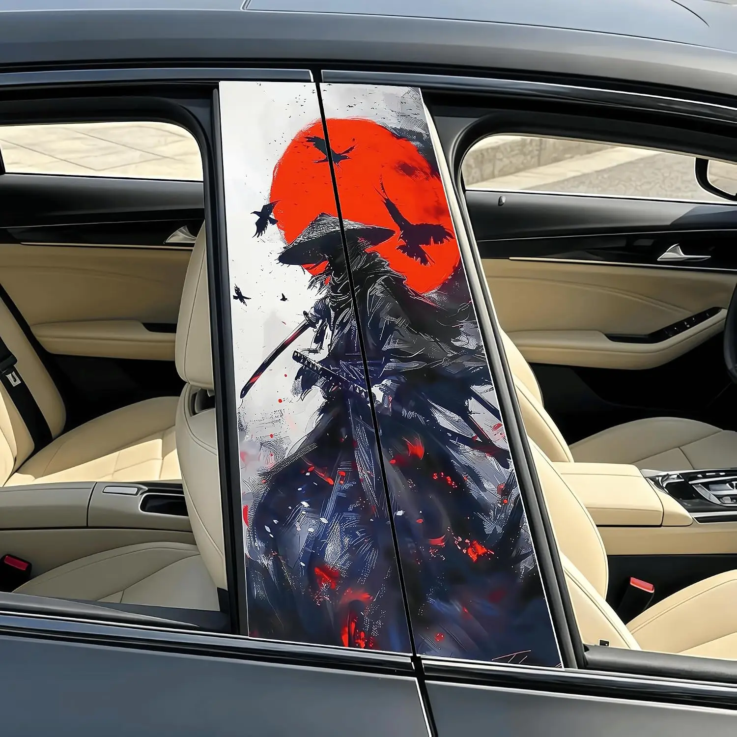 Universal Vinyl Car Stickers B Pillar Trim Door Molding