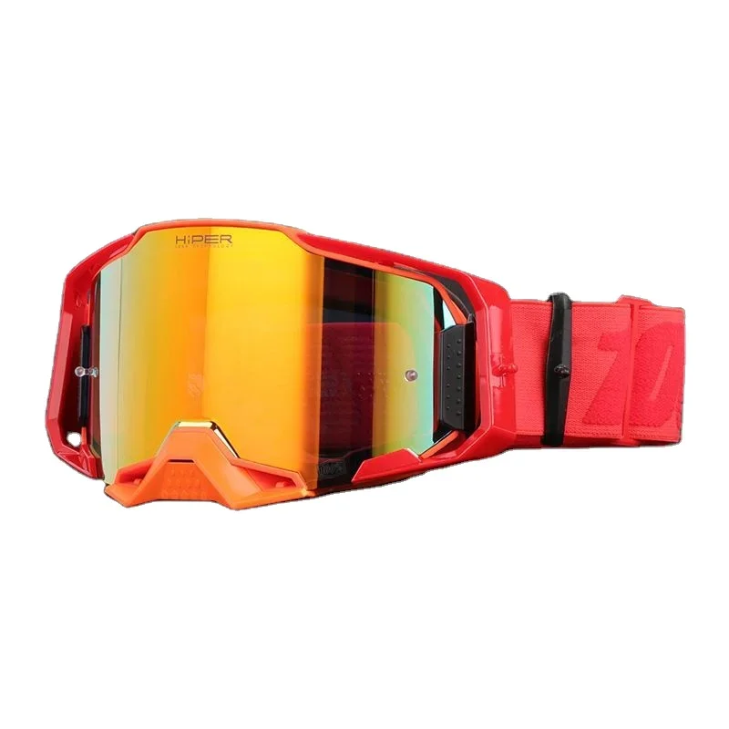 

100% Windproof PC Frame Motorcycle Sand Helmet Riding Glasses with White Red Lenses Stock Outdoor Riding Goggles
