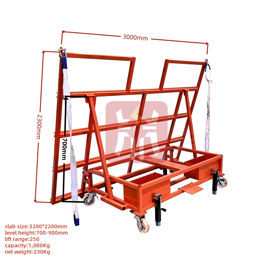 Heavy-Duty Steel Storage Racks For Quartz Stone Slab Granite Display Rack Transport Cart New Condition For Retail Industries