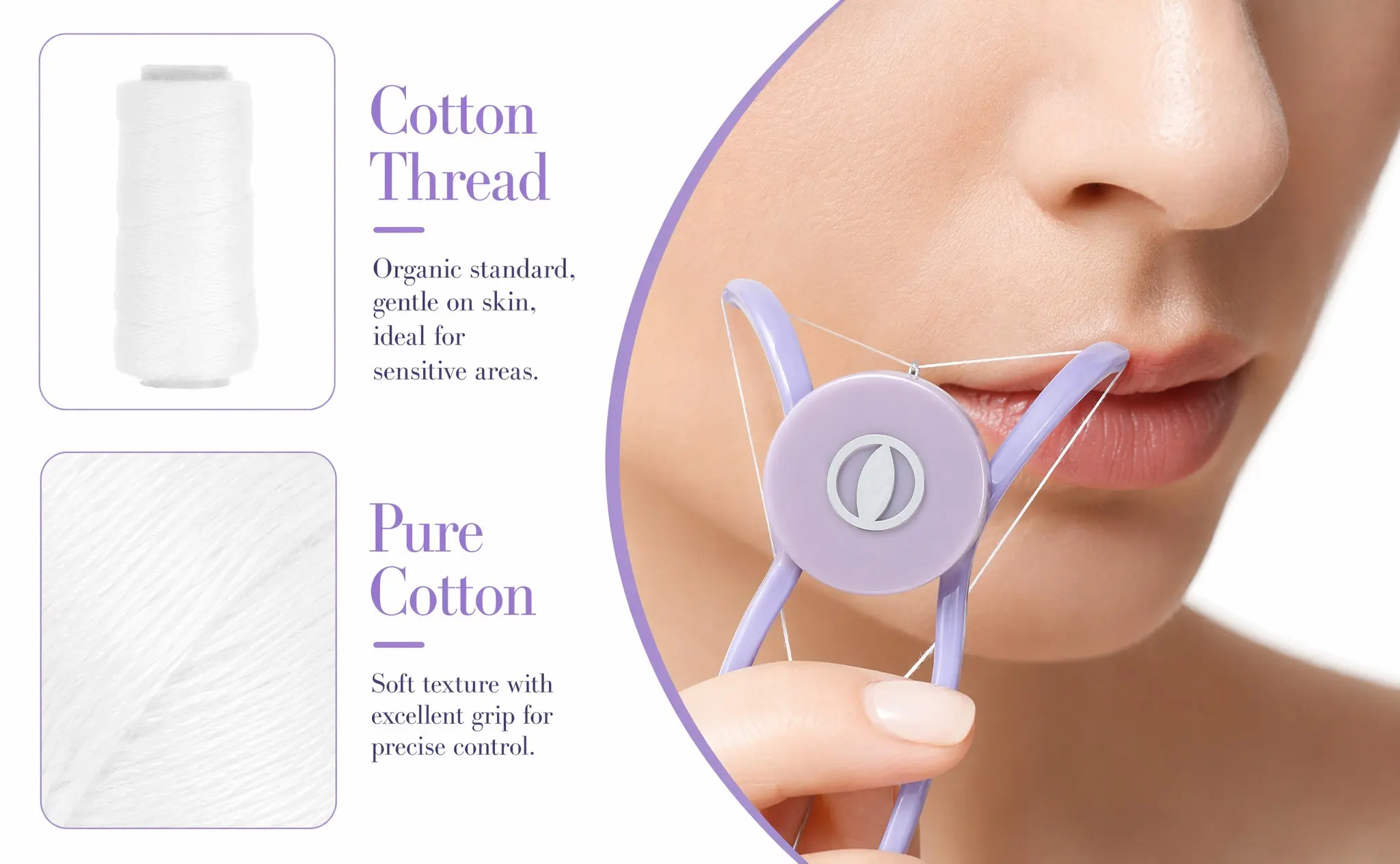 1 Roll Soft Cotton Threading Thread for Women Facial Hair Removal Smooth Radiant Skin Face Epilator Thread Hair Removal Machine