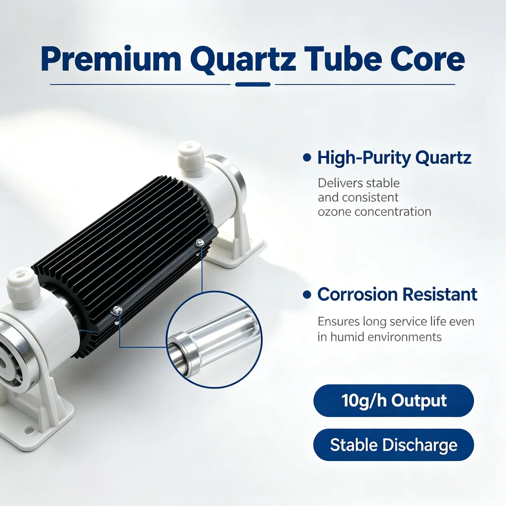 10G Air-Cooled Ceramic Tube Ozone Generator Ceramic Tube Ozone Generator Ceramic Tube for Water Sterilizer Purifier Disinfection