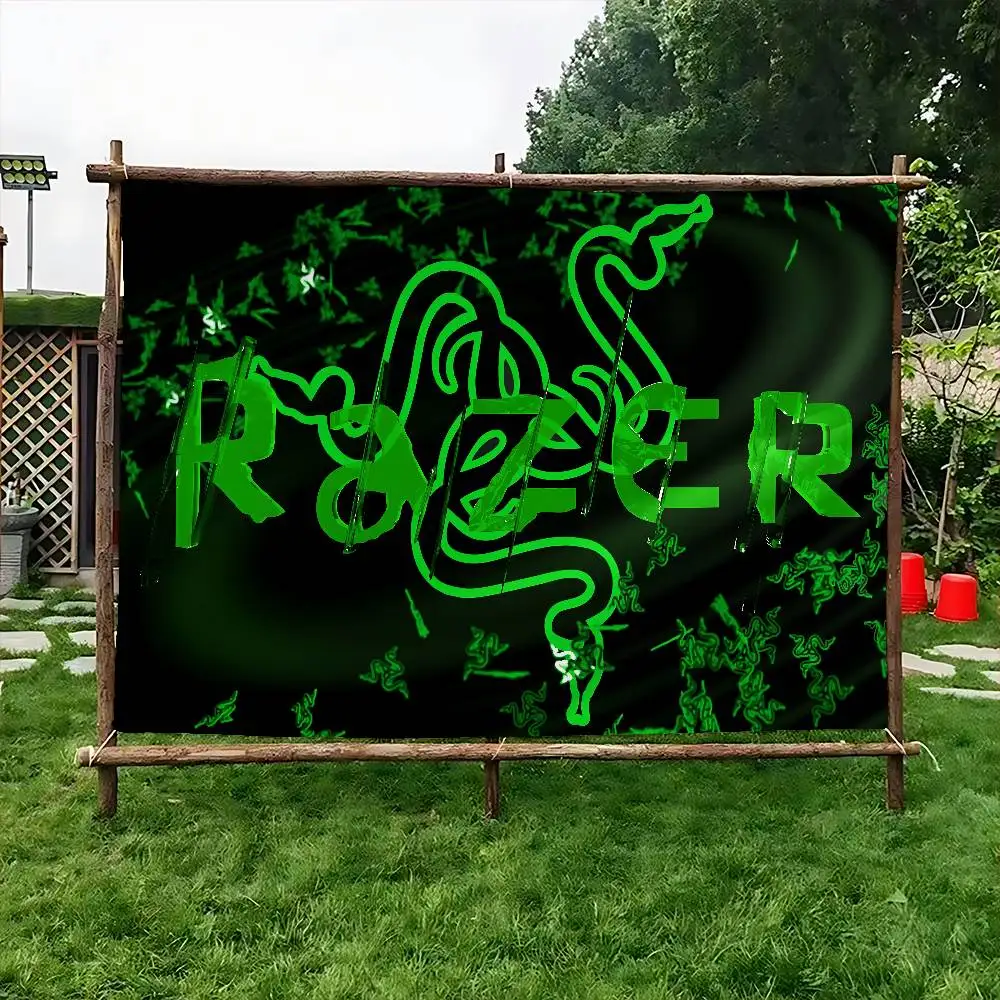 Drapeau d'ambiance R-RAZER LOGO pour décoration de fête en extérieur style INS