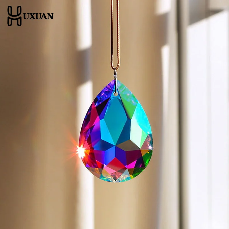 بلورات الرياح الرنين بريزم الشمس الماسكون اليدوية مجوهرات حديقة معلقة قلادة قوس قزح المطارد زخرفة نافذة حديقة ديكور