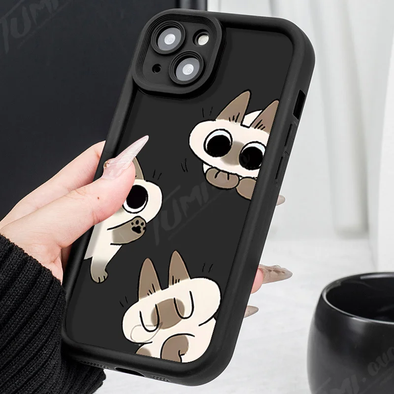 Cute Lovely Siamese Cat Case for Xiaomi Redmi Note 13 12 11 Pro Plus 12S 11S 10S 10 9 9S 8 12C 13C Soft Shockproof Back Cover