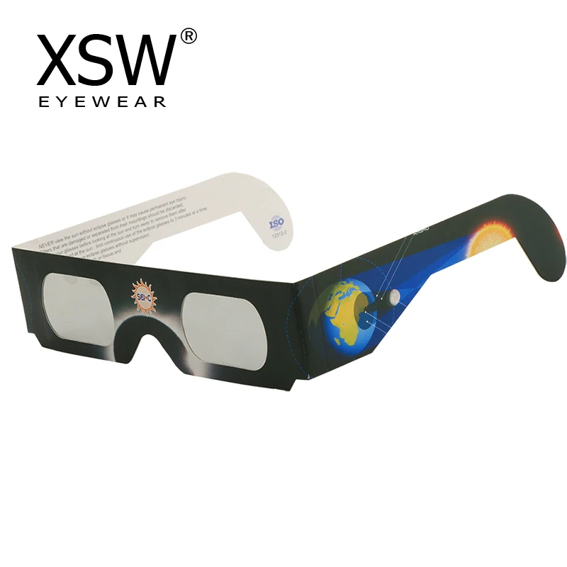 XSW Solar Eclipse Glasses-tonalità di sicurezza certificata CE e ISO vista diretta del sole-protegge gli occhi dai raggi nocivi durante