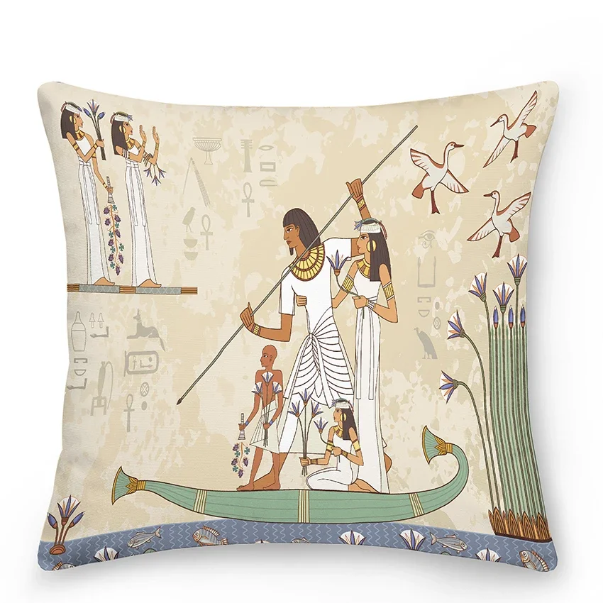 Egyptian Cushion Cover Ancient Egypt Pillowcase Sofa Living Room Decoration Decorative