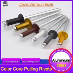 Colorful Aluminum Blind Rivets, Box and Bag Automobile Assembly, Manufacturing, Decoration Nails, Round Head Aluminum Pull Nails