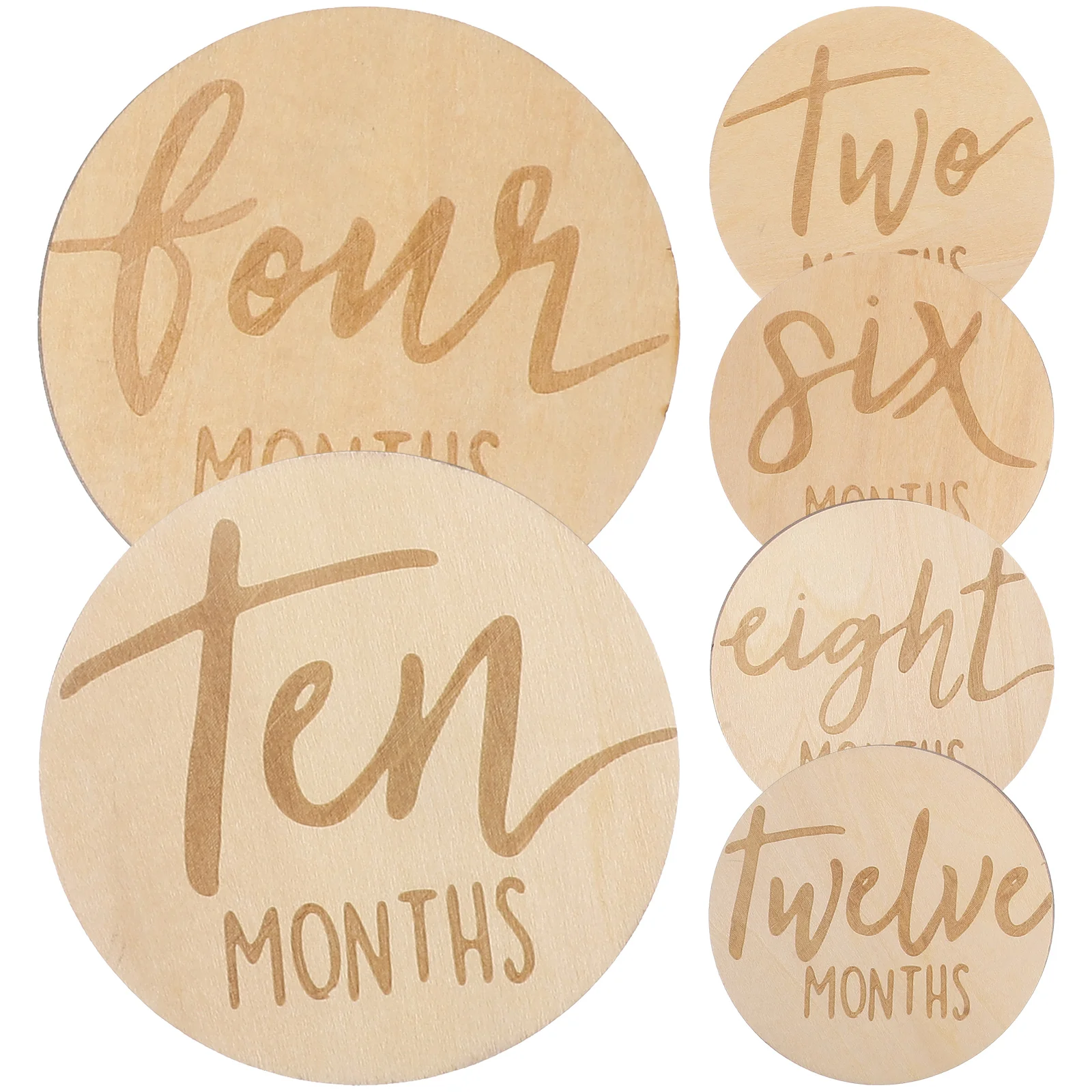 

Baby Announcement Sign Growth Month Card Monthly Milestone Marker for Record Wooden