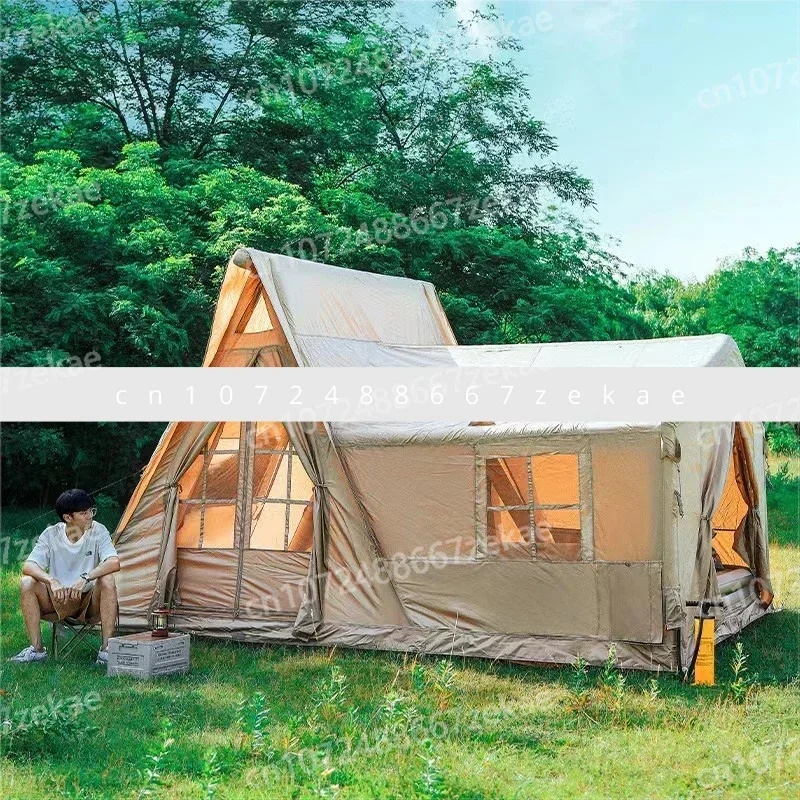 

Luxury Camping Overnight Thickened Portable No Build Air Tent Waterproof Large Inflatable Tent Cabin House Outdoor Light