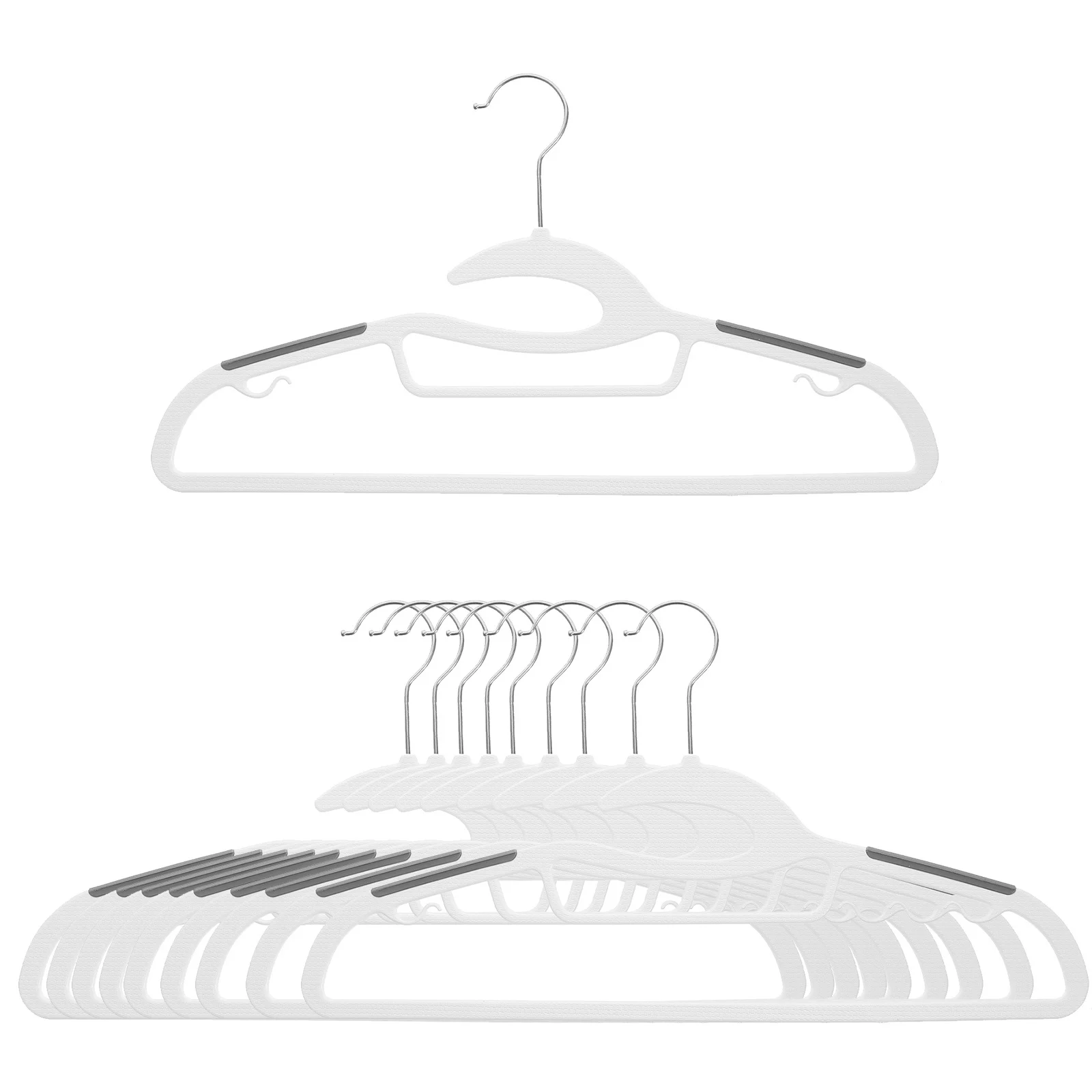 

10Pcs Heavy Duty Non Slip Clothes Hangers Thick Plastic Extra Wide Space Saving Suit Coat Sweater Closet