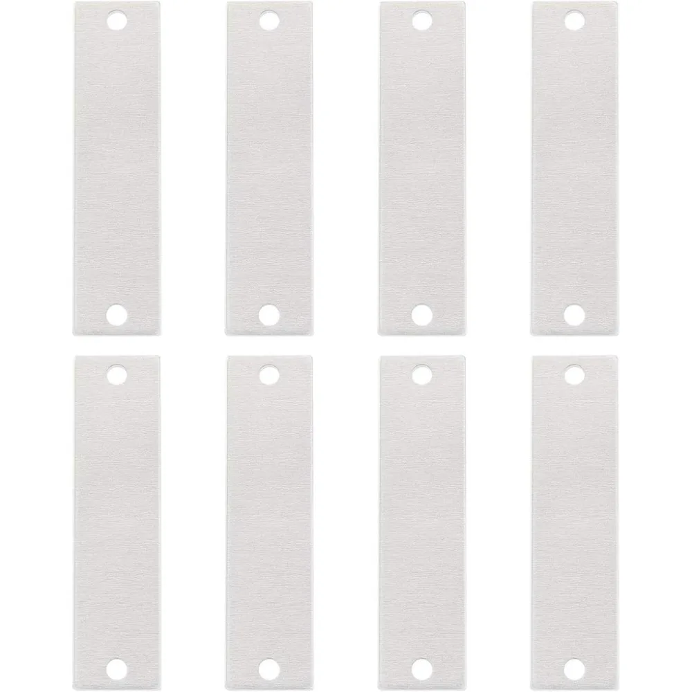 30 Pack 2x1/2 Inch Aluminum Stamping Blank Tag Rectangle Links with 2 Holes and Storage Box for Necklace Bracelet Dog Tags