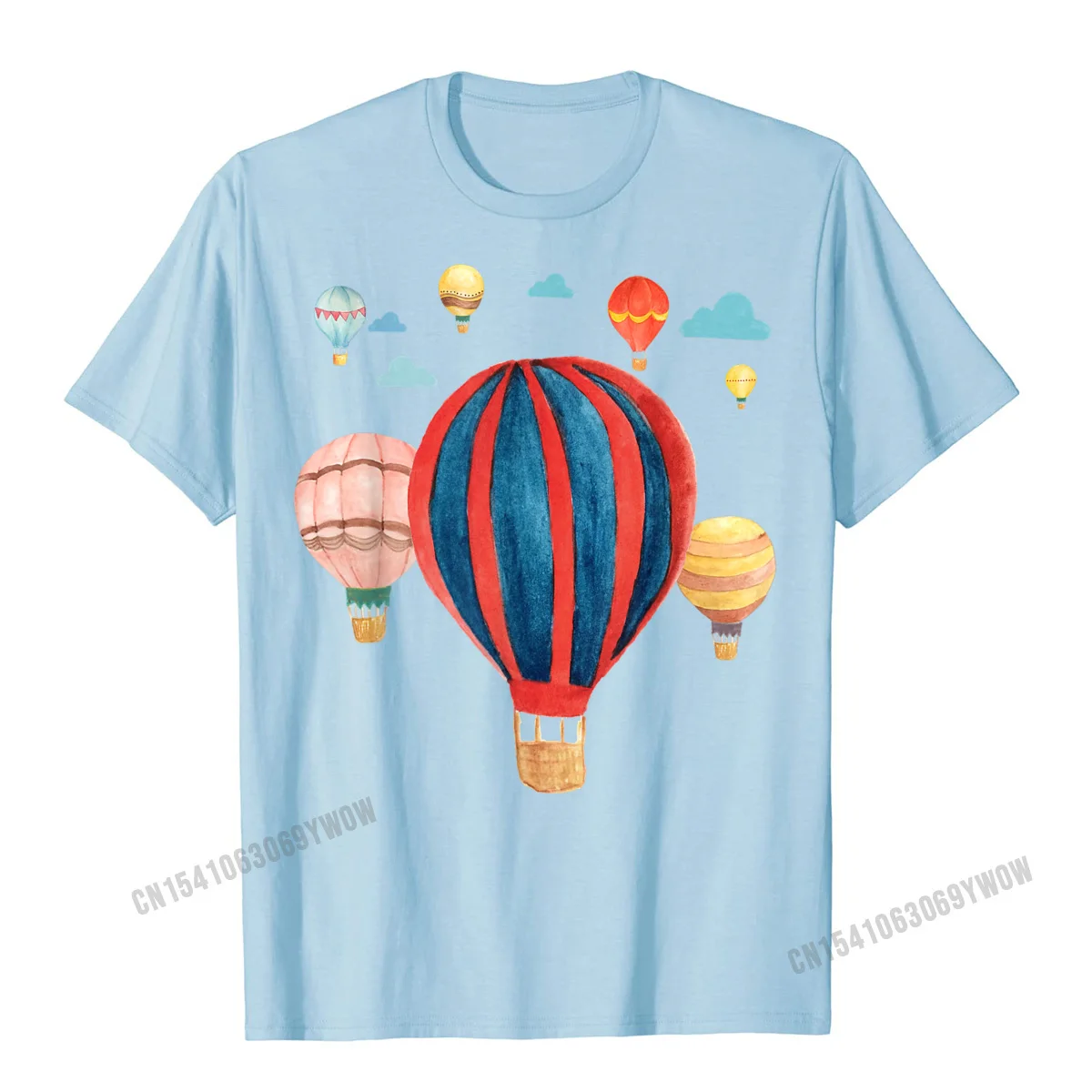 T-shirt graphique en coton Harajuku pour garçon, T-shirt cool, serré, amateurs de montgolfière, interconnexion, décontracté, fitness