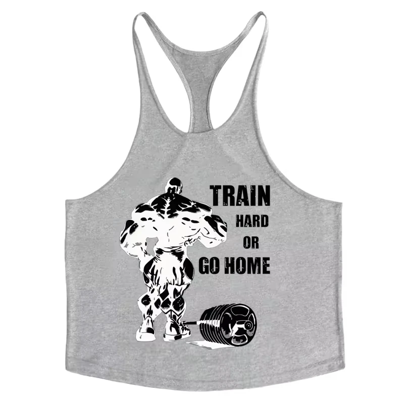 New Printed Cotton Gym Tank, Sexy Comfort Breathable Sleeveless Workout Top