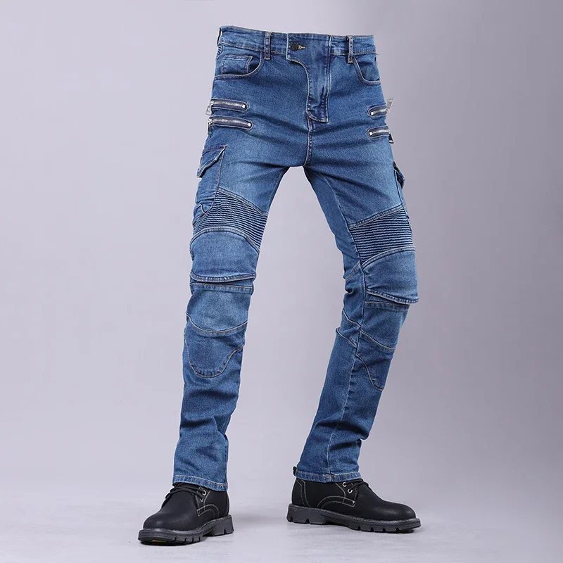 

Motorcycle Riding Jeans Men Woman Outdoor Motocross Pants Zipper Multi Pocket With Knee Hip Pads Touring Mot Jeans Four Seasons