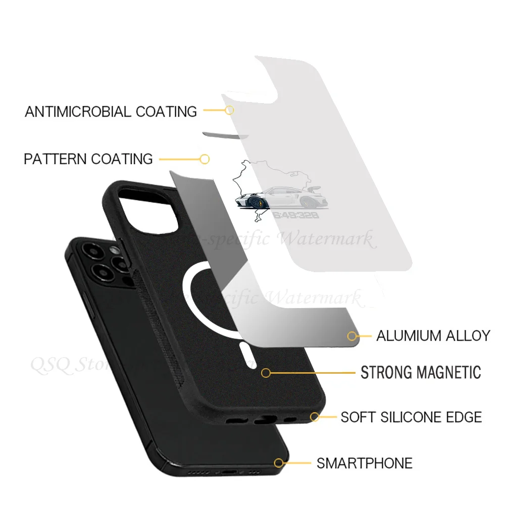 992 GT3 RS Nordschleife Phone Case Strong Magnetic For IPhone 15 14 13 Pro Max 11 12 Mini Alex Mirror For