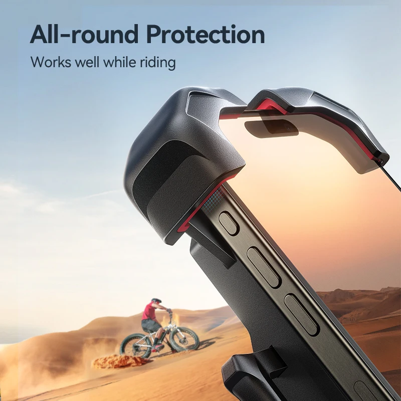 Joyroom Uchwyt rowerowy na telefon 360° Uniwersalny uchwyt rowerowy na telefon do stojaka na telefon komórkowy 4,7-7 cali Uchwyt odporny na wstrząsy Klips GPS — zdjęcie produktu 4