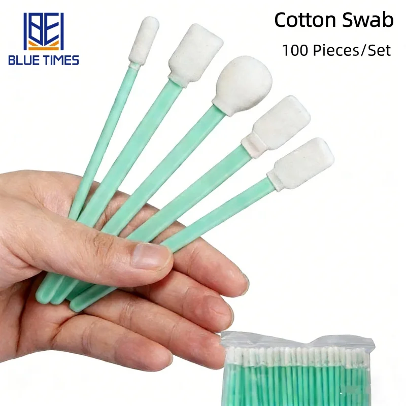 Bluetimes 100PCS/Lot Dust-free Industrial Cleaning Swabs For Optical Lens Inkjet Printers And Photo Printer Printhead Cleaning