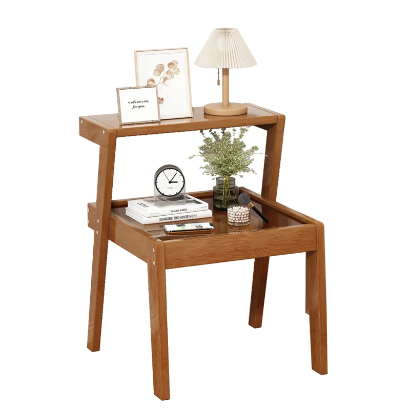 Simple Bedroom Bedside Cabinet Small Multi-functional Bedside Table Rental House Double Storage Shelf Home Furniture