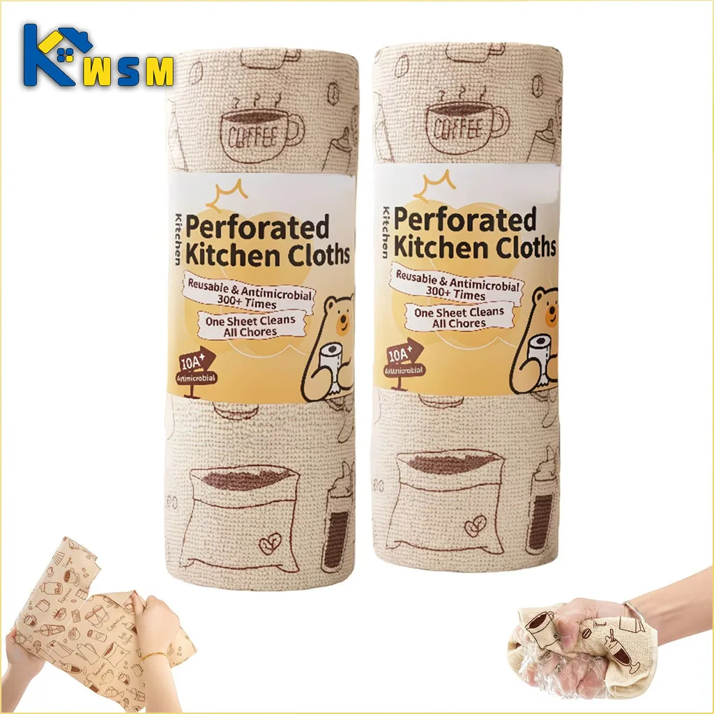 Pull Apart Roll Towels for Car Washing Thickened Microfiber Cloth Lint Free Kitchen Dishcloth Oil Absorbent Cleaning Wipes