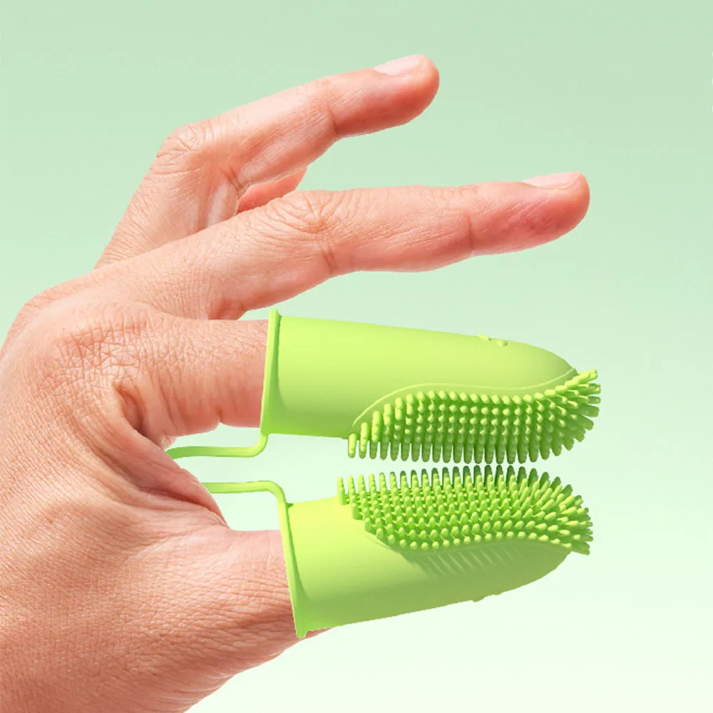 

Pet Toothbrush Soft Silicone Toothbrush Cat Dog Glove Toothbrush Food Grade Silicone Cat Dog Finger Toothbrush