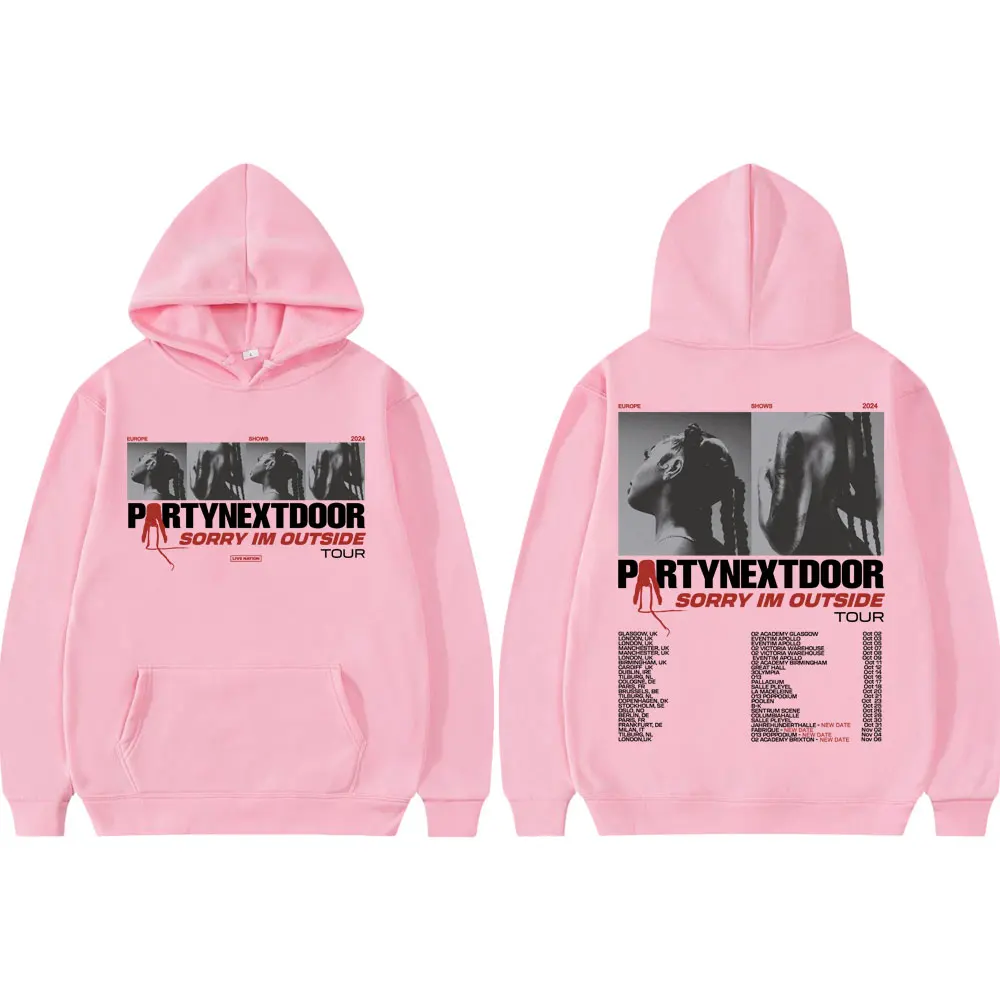مغني الراب Partynextdoor آسف ايم خارج جولة هوديي الهيب هوب خمر مقنعين البلوز الرجال المرأة موضة بلوفرات فضفاضة غير رسمية