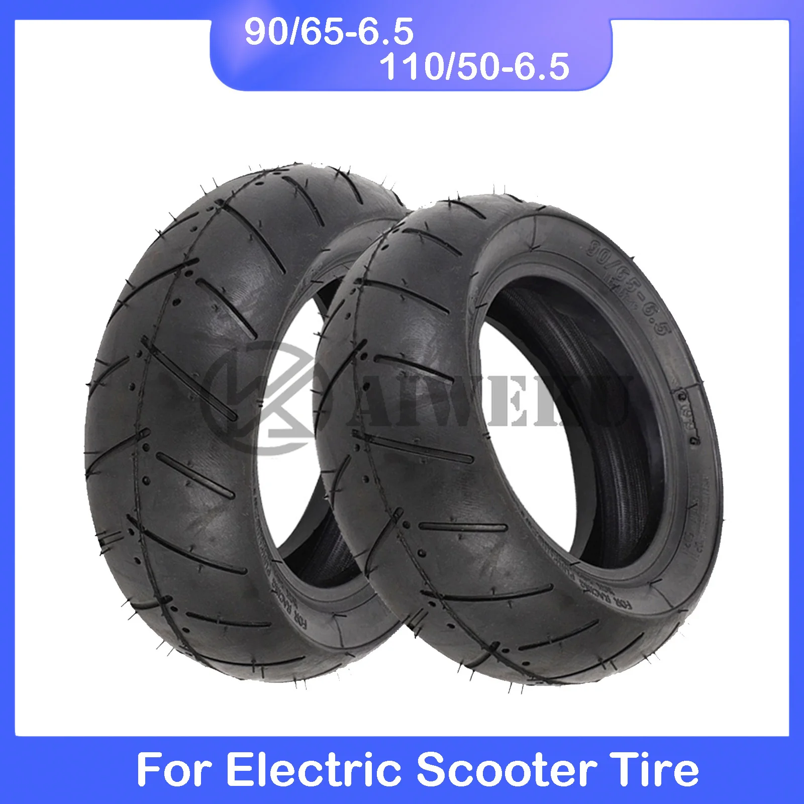 90/65-6.5 Tubeless Tire 110/50-6.5 Vacuum Tyre for Electric Scooter Mini Motorcycle Front and Rear Wheel Parts