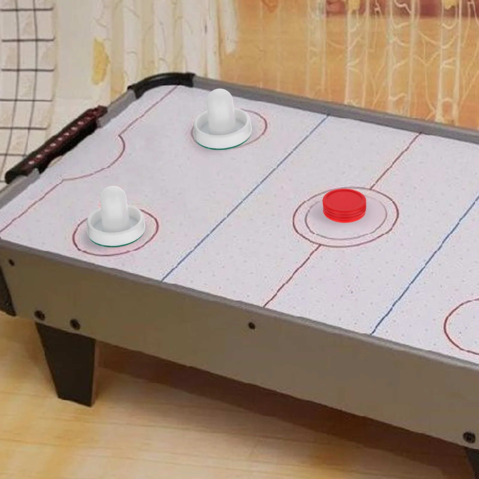 

2 Sets Ice Hockey Machine Accessories Plastic Pucks Table Wedding Dress Mini Air Practice