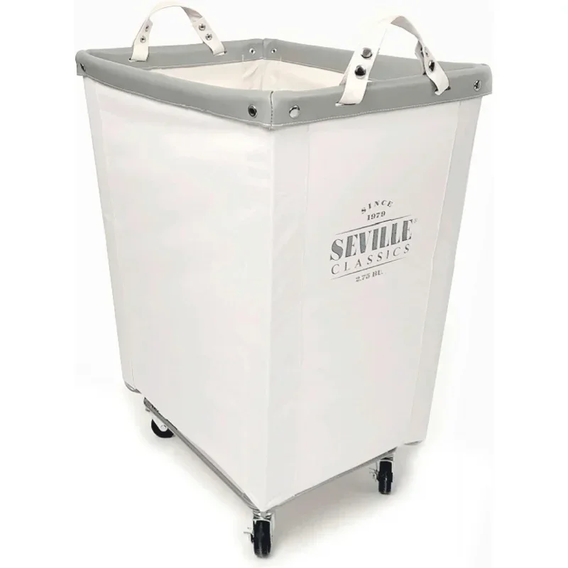 Large Commercial Heavy Duty Rolling Steel Frame Laundry Hamper Canvas Cart Bin, w/Wheels Hotel, Home, Closet, Bedroom (PATEN