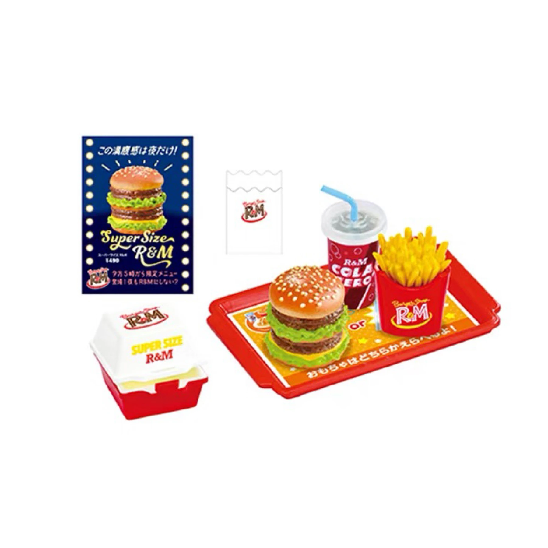 Re-ment Original Burger Shop R&M Полный набор Миниатюрная сцена Еда Игровая фигурка Модная игра Настольная глухая коробка Коллекция орнаментов