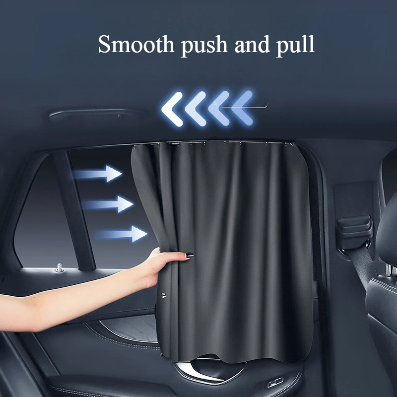 Car Sunshade Track Type Sun Protection Heat Insulation Block Car Rear Side Curtain Car Interior Privacy Shade
