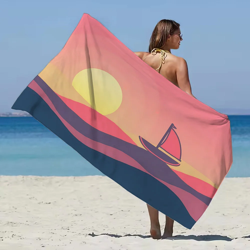 

Thickened beach towel portable absorbent fitness towel microfiber summer seaside swimming travel art leisure yoga sauna cloth
