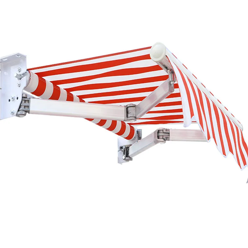 Outdoor stores Aluminum alloy telescopic canopy, hand-cranked canopy Crank arm folding push-pull awning