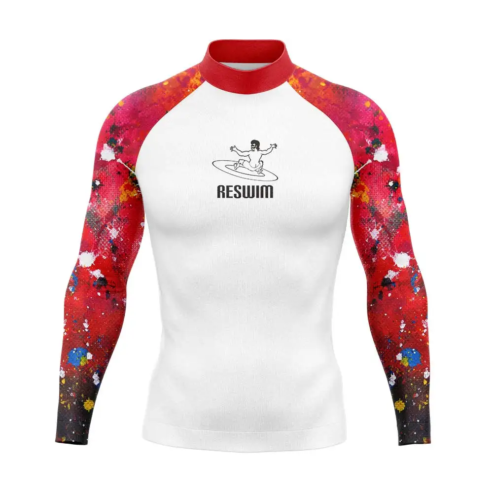 Męska koszulka do pływania na szopkę z długim rękawem Rashguard t-Shirt do pływania z 50 szybkoschnący strój kąpielowy letni surfingowy strój do