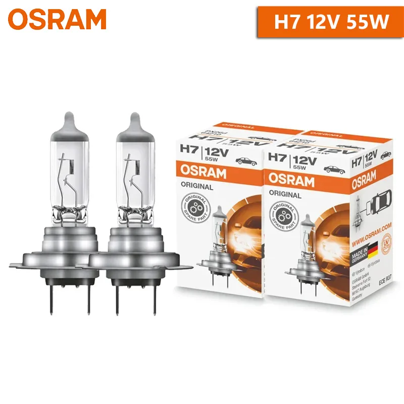 OSRAM 2 stuks H4 H7 H11 H8 Auto Halogeen Koplampen H9 H16 HB3 HB4 Witte Lampen Mistlampen Origineel Grootlicht Dimlicht Gemaakt in Duitsland, Paar