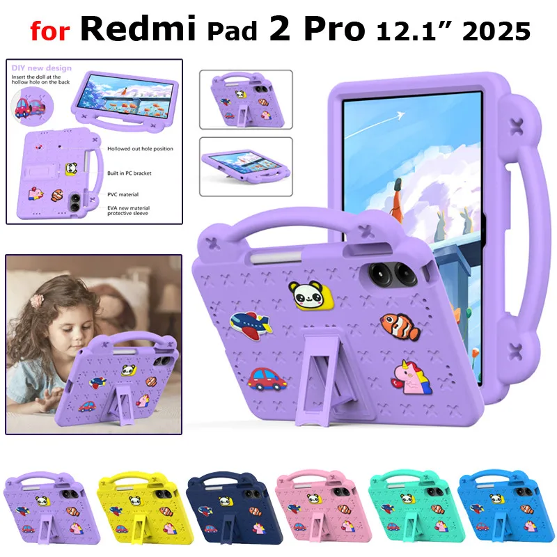 

Для Xiaomi Redmi Pad 2 Pro 12,1 "2025 Pad Pro 12,1" для Xiaomi Poco Pad 5G 12,1 дюйма Чехол Детский безопасный чехол для планшета из пены EVA