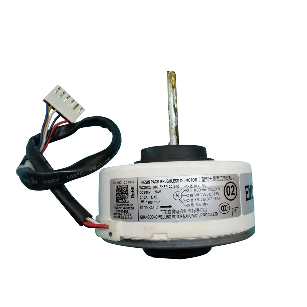 20W WZDK20-38G(ZKFP-20-8-6) Motor de ventilador de aire acondicionado buen funcionamiento 13W WZDK13-38G-1(RD-310-13-8) Motor de ventilador CC sin