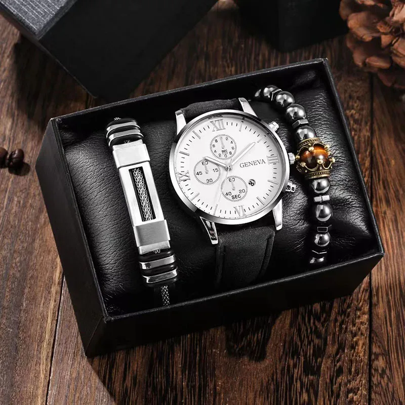Set Fashion Mens Sports Watches Man Business Quartz Wristwatch Luxury Men Casual Clock Watch Relogio Masculino