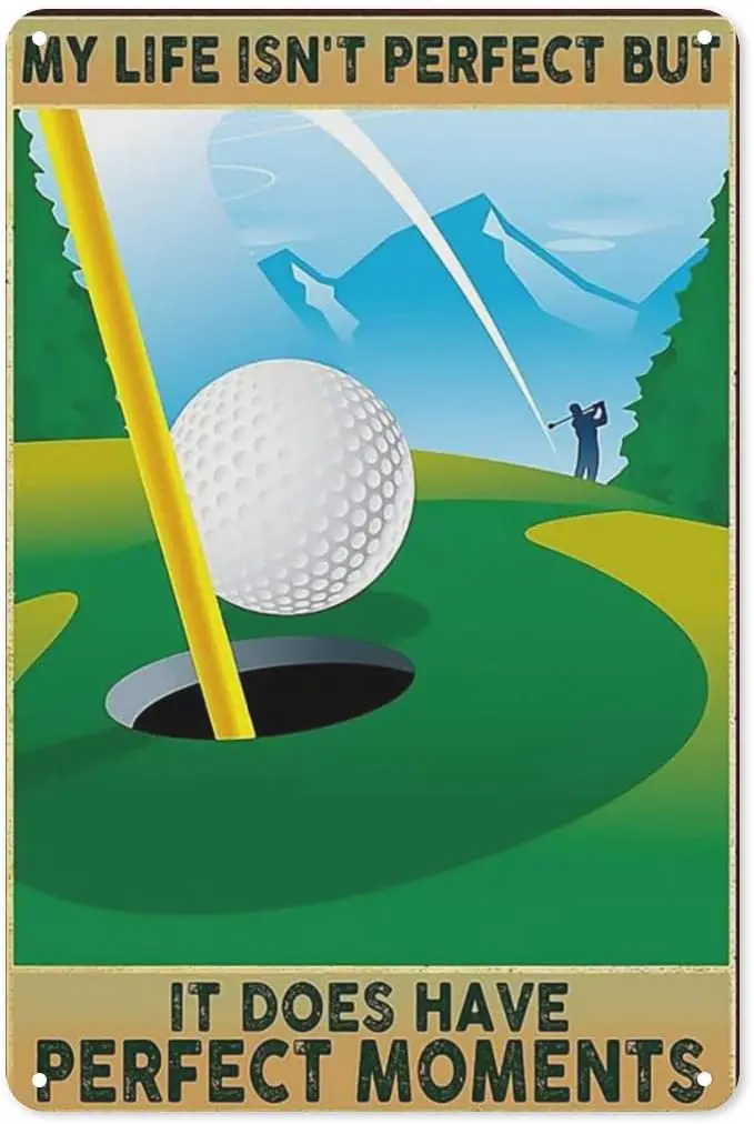 Golf Lifestyle Tin Sign  Classic Metal Wall Art for Man Cave, Clubhouse ; Sports Memorabilia Room-aluminum