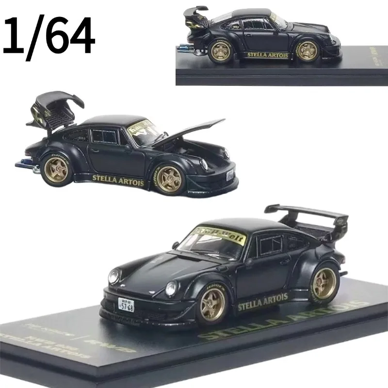 Modèle de voiture miniature AR 1:64 Porsche RWB 930 Stella Artois entièrement ouvrable avec variante secrète Chase JDM, objet de collection