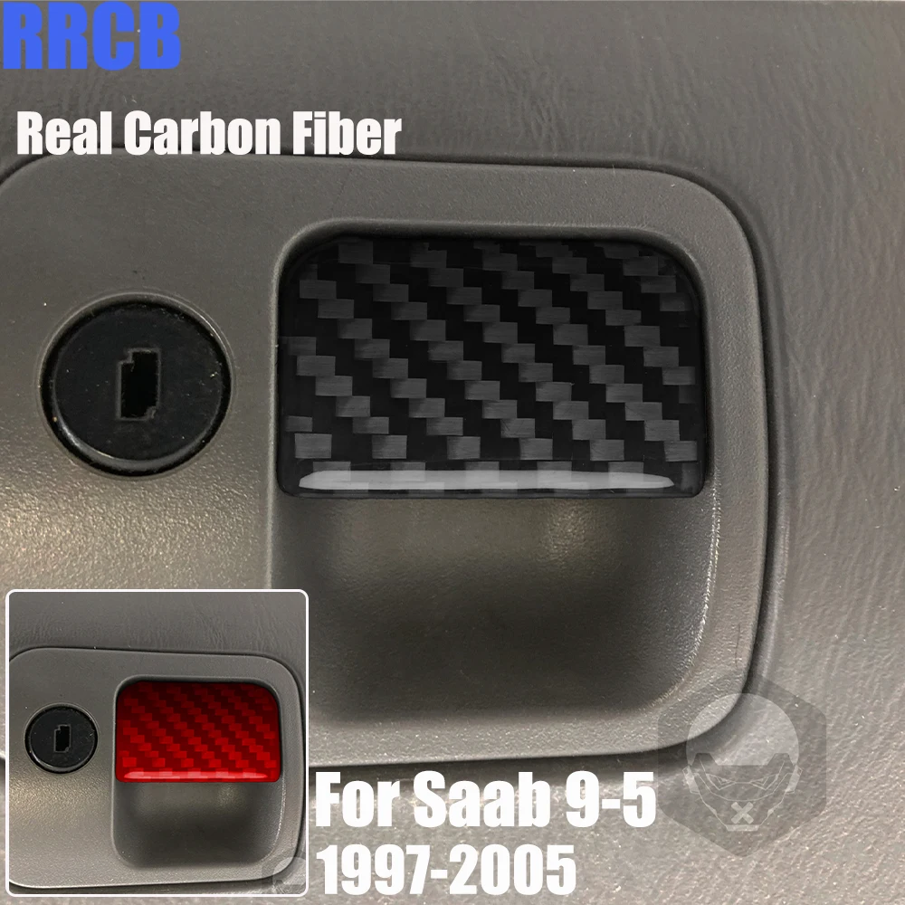 Real Carbon Fiber Car Accessories Glove Storage Cover Soft Sticker For Saab 9-5 1997 1998 1999 2000 2001 2002 2003 2004 2005