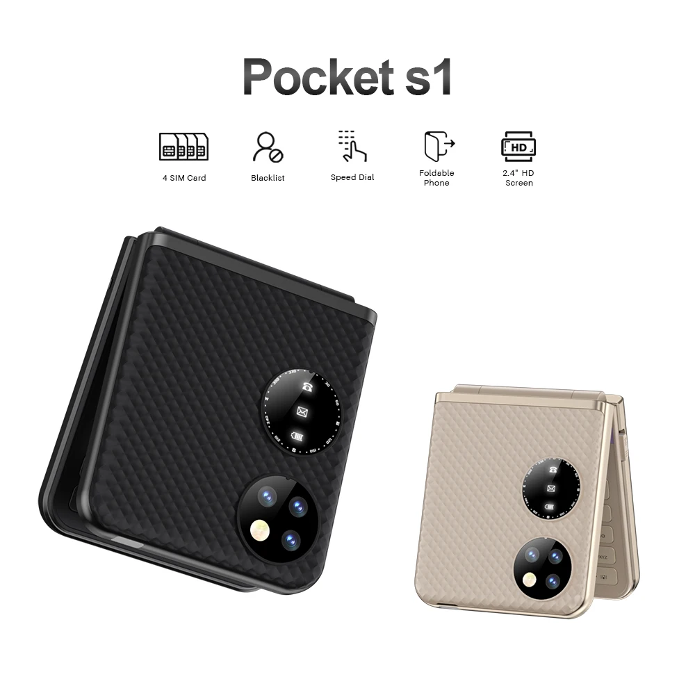 SERVO Pocket S1 4 SIM Standby Flip Mobile Phone Magic Voice Call Recording Flashlight Speed Dial MP3 Fold Cellphone 2.4