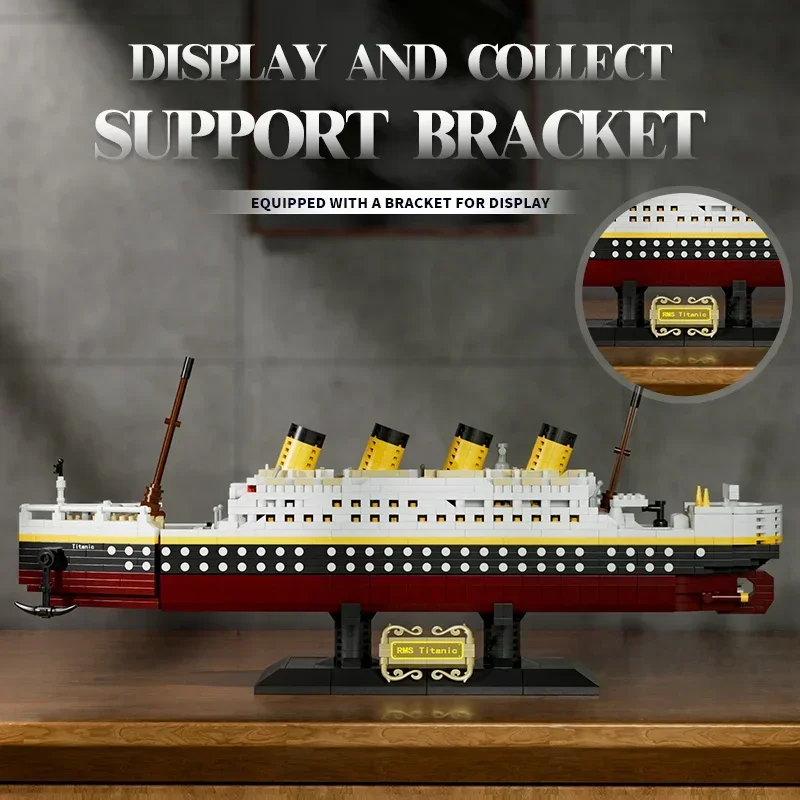 Nouveau jouet d'assemblage de blocs de construction pour enfants Titanic, modèle de bateau de croisière puzzle pour garçons et filles, jouet pour enfants cadeau de noël
