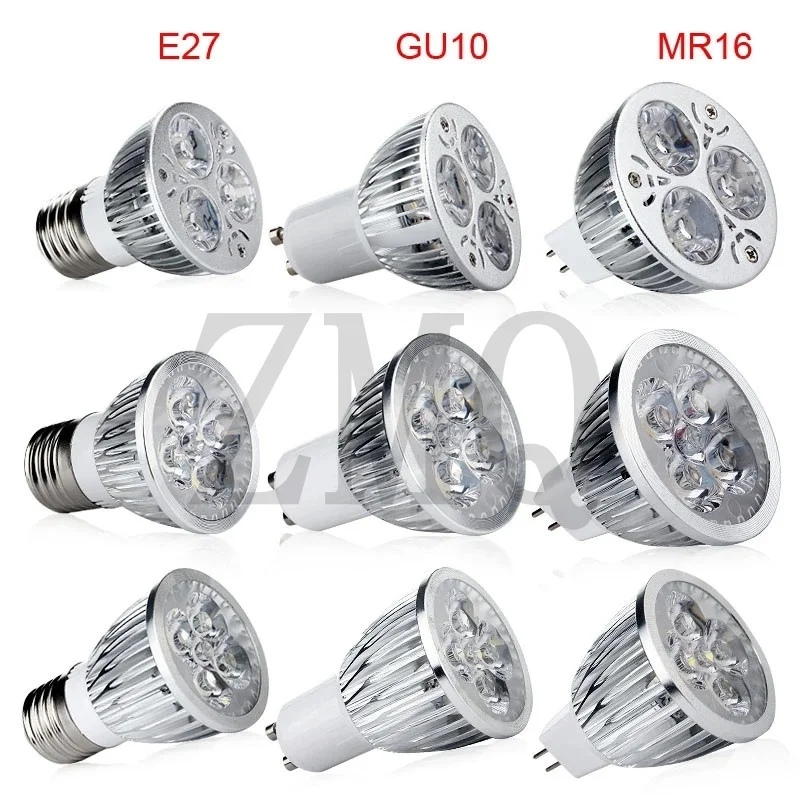 1 قطعة GU10 MR16 E27 E14 GU5.3 LED مصباح 220 فولت 110 فولت 12 فولت 9 واط 12 واط 15 واط LED الأضواء لمبة مصباح دافئ أبيض/أبيض بارد MR16 LED بقعة ضوء