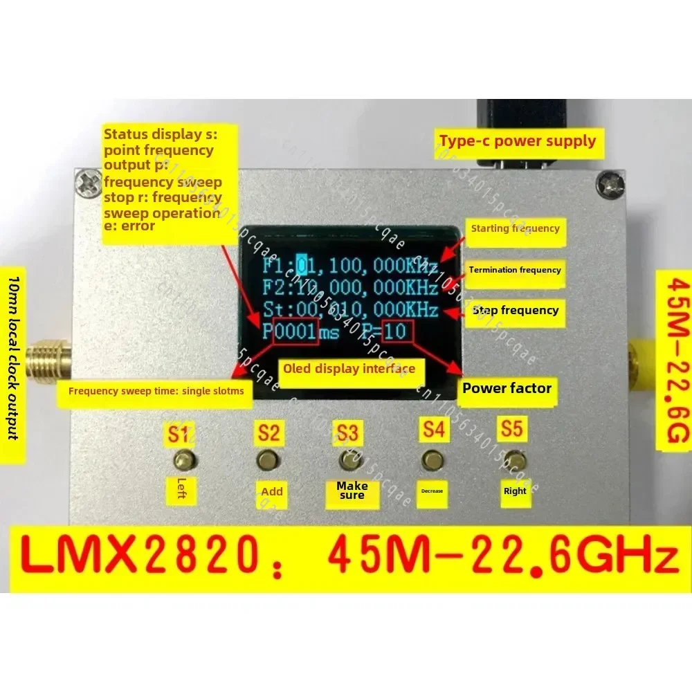 New LMX2820 RF Source Module 45M To 22.6GHz Phase-locked Loop Local Oscillator Radar Continuous Wave