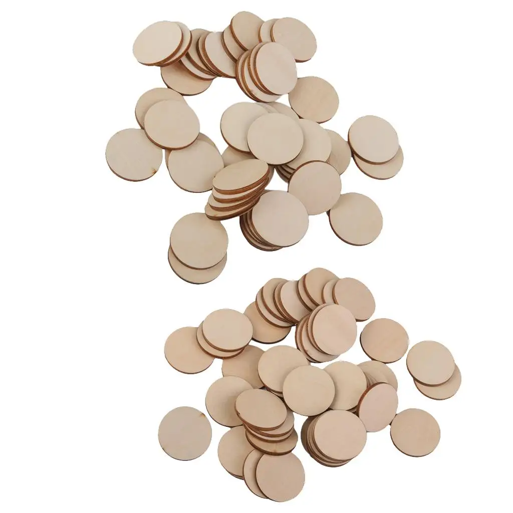 55pcs 5mm Round Wooden Circle Embellishments for crafts Scrapbooking